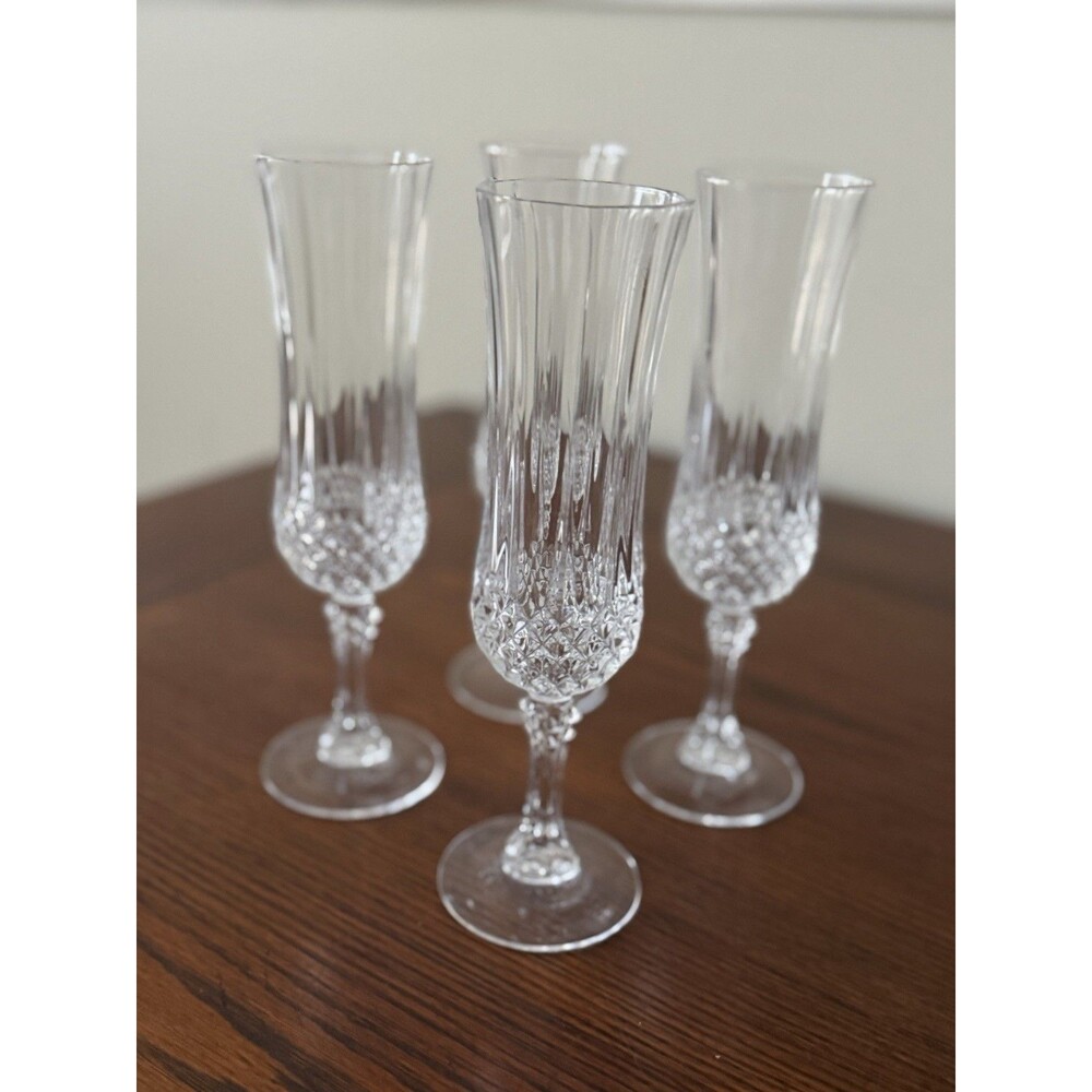 Cristal D'Arques Valencay Champagne Flutes Set (4)  Made In France